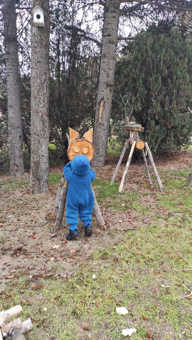 Koyu Mavi Örgü Bebek Tulumu - Görsel 2