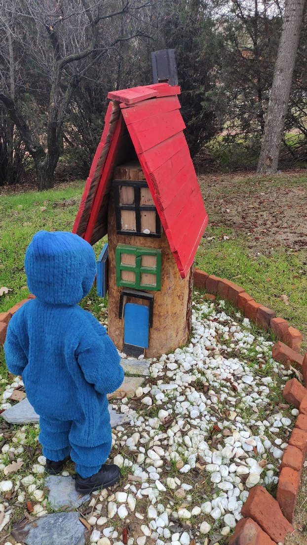 Koyu Mavi Örgü Bebek Tulumu - Görsel 3