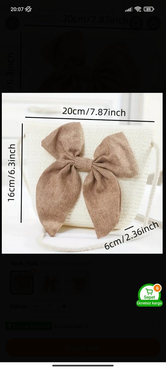 Bej Fiyonk Detaylı Bohem Kadın Çanta - Görsel 3