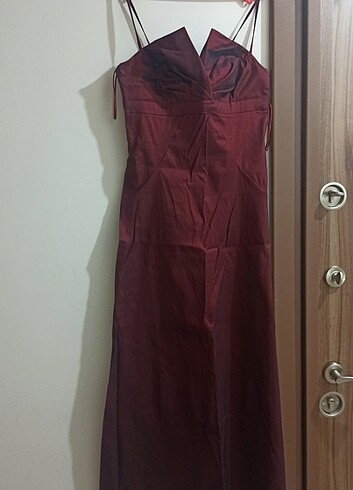 m Beden bordo Renk Gece elbisesi