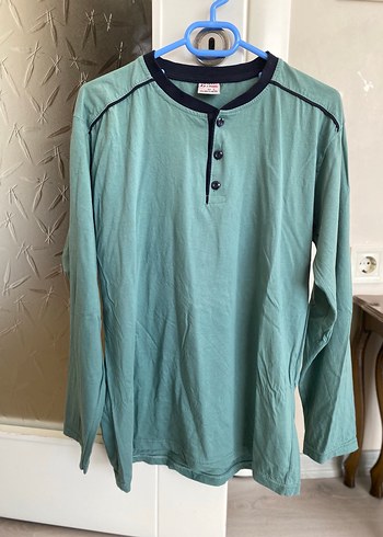 Düğmeli Uzun Kollu Erkek Pijama Takımı - Görsel 2