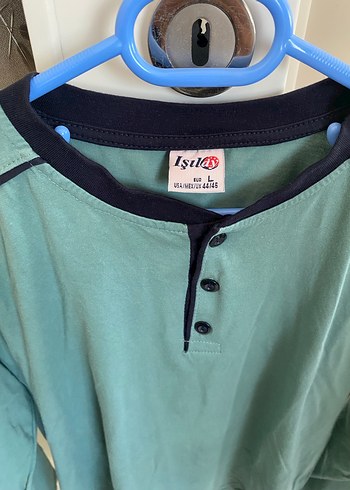 Düğmeli Uzun Kollu Erkek Pijama Takımı - Görsel 3