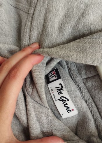 Gri Kapüşonlu Sweatshirt - Görsel 2