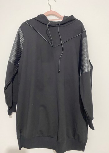 Diğer Kadın Siyah Kapüşonlu Oversize Sweatshirt