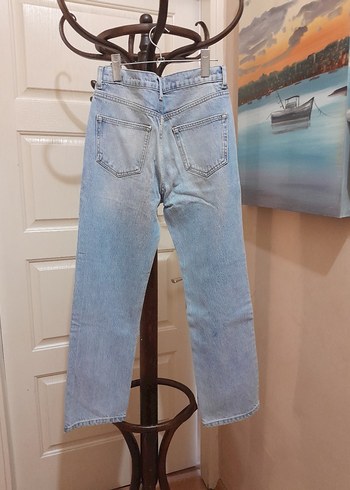 Diğer Pastel Mavi Midi Denim Kadın Pantolon
