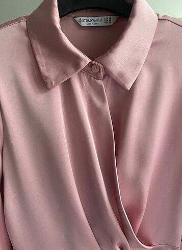 xs Beden pembe Renk Stradivarius pembe saten elbise