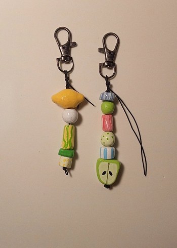 Limon ve Elmalı Anahtarlık/ Çanta Süsü - Görsel 2