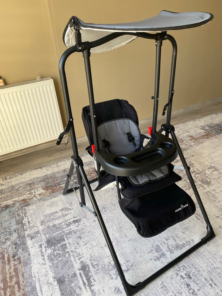 Gri Siyah Pasha Baby Mama Sandalyesi - Görsel 3