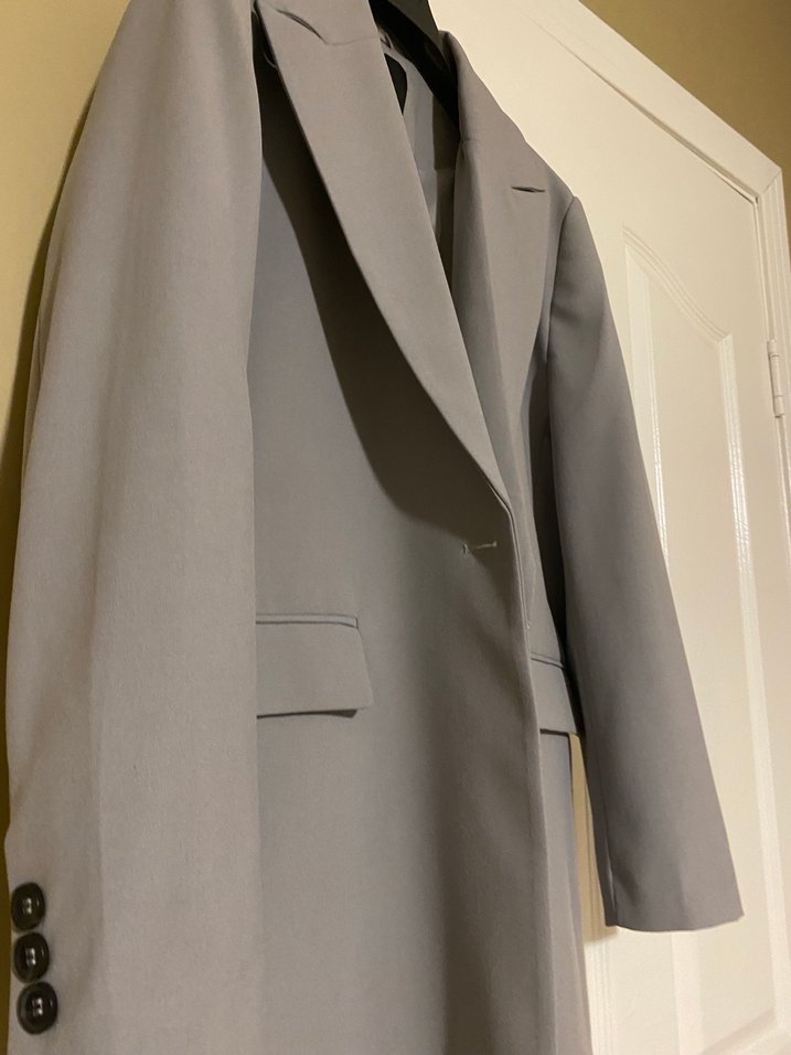 Gri Kadın Düğmeli Blazer Ceket - Görsel 2