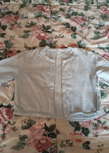 Gri Kız Çocuk Keten Hırka - Görsel 2