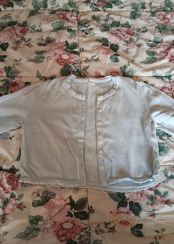 Gri Kız Çocuk Keten Hırka - Görsel 3