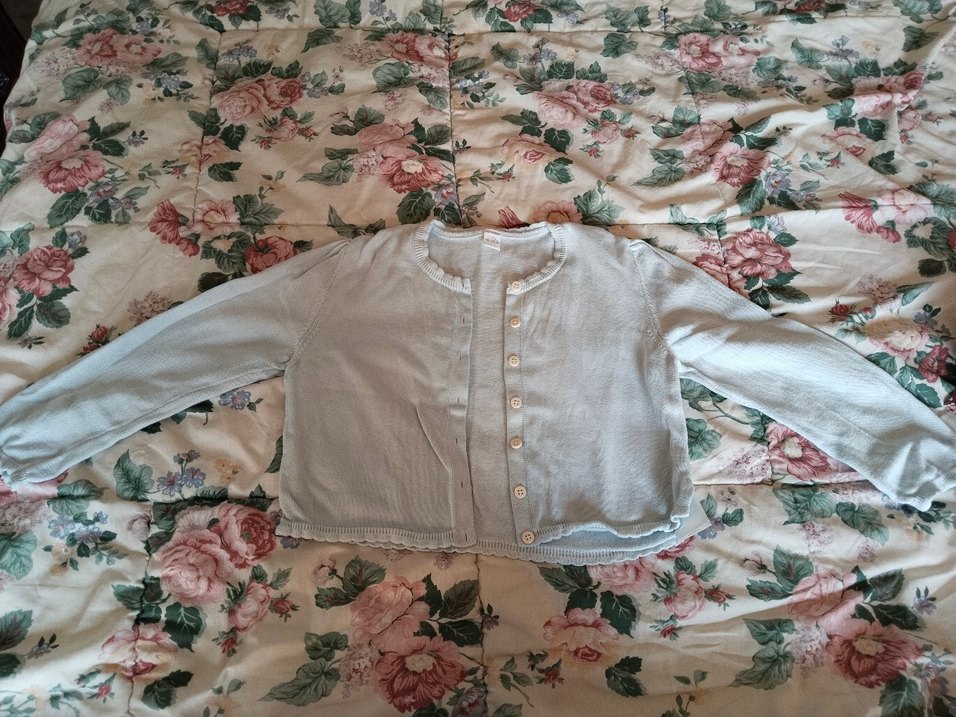 Gri Kız Çocuk Keten Hırka - Görsel 3