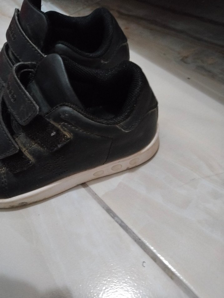 Siyah Erkek Çocuk Spor Ayakkabı Velcro - Görsel 4