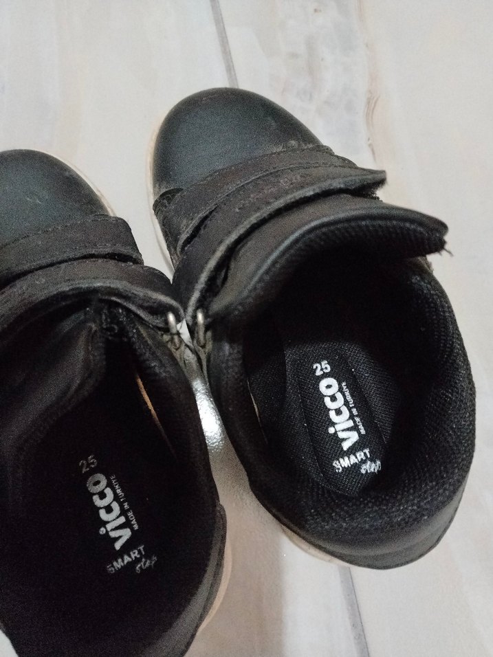 Siyah Erkek Çocuk Spor Ayakkabı Velcro - Görsel 3