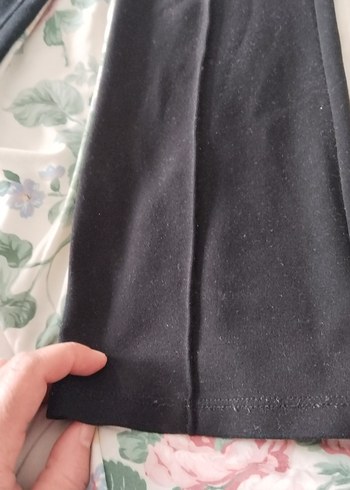 Siyah Kadın Piliseli İspanyol Paça Pantolon - Görsel 3