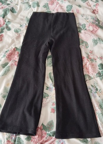 Siyah Kadın Piliseli İspanyol Paça Pantolon - Görsel 7