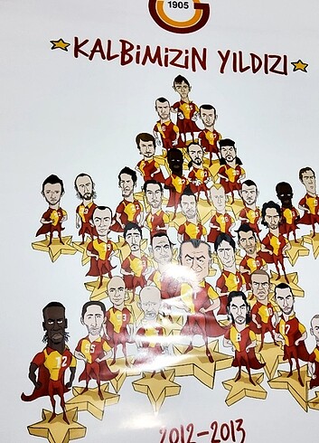 Beden çeşitli Renk Galatasaray Kalbimin Yıldızı Poster 49x69 cm 