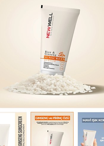 New Well Rice & Ginseng SPF 50+ Güneş Kremi 50 ml - Görsel 2