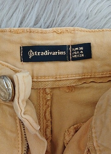 s Beden sarı Renk STRADIVARIUS hardal denim şort