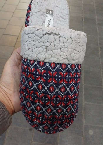 Gri Örgü Desenli Erkek Ev Terliği 41-45 numara - Görsel 2