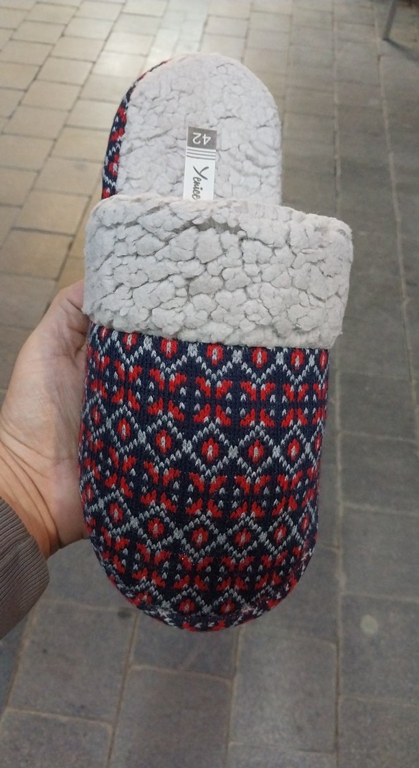 Gri Örgü Desenli Erkek Ev Terliği 41-45 numara - Görsel 2