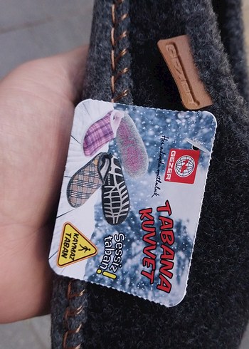 Gezer Markan Kece Erkek Gri  Sıcak Ev Terliği 36-45 numara - Görsel 4