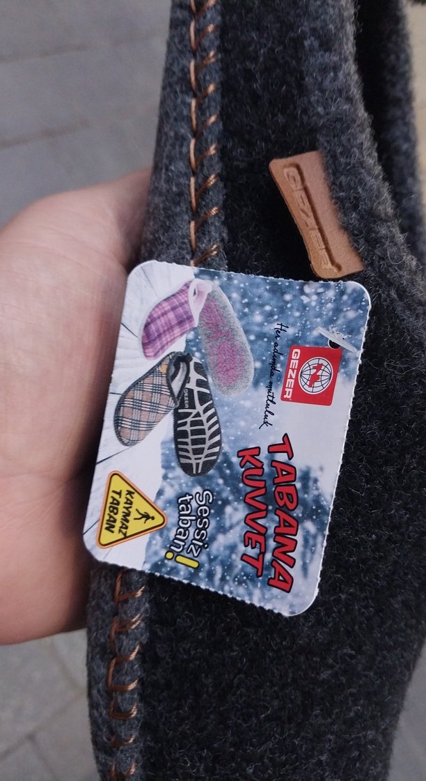 Gezer Markan Kece Erkek Gri  Sıcak Ev Terliği 36-45 numara - Görsel 4