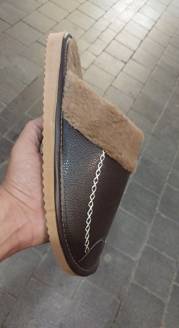 Kahverengi Erkek Kürklü Nakışlı Ev Terliği 41-45 numara - Görsel 3