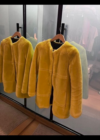 Zara Sarı Kadın Suni Kürk Ceket - Görsel 2