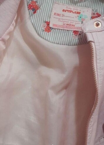 18-24 Ay Beden pembe Renk Çocuk Deri mont