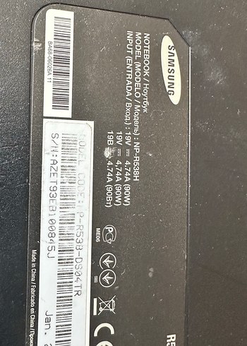 Gri Samsung Laptop Kapağı ve Alt Kasa - Görsel 2