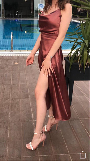 xs Beden altın Renk Gece elbisesi