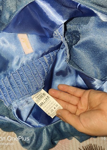 Mavi Uzun Askısız Fırfırlı Kadın Abiye - Görsel 4