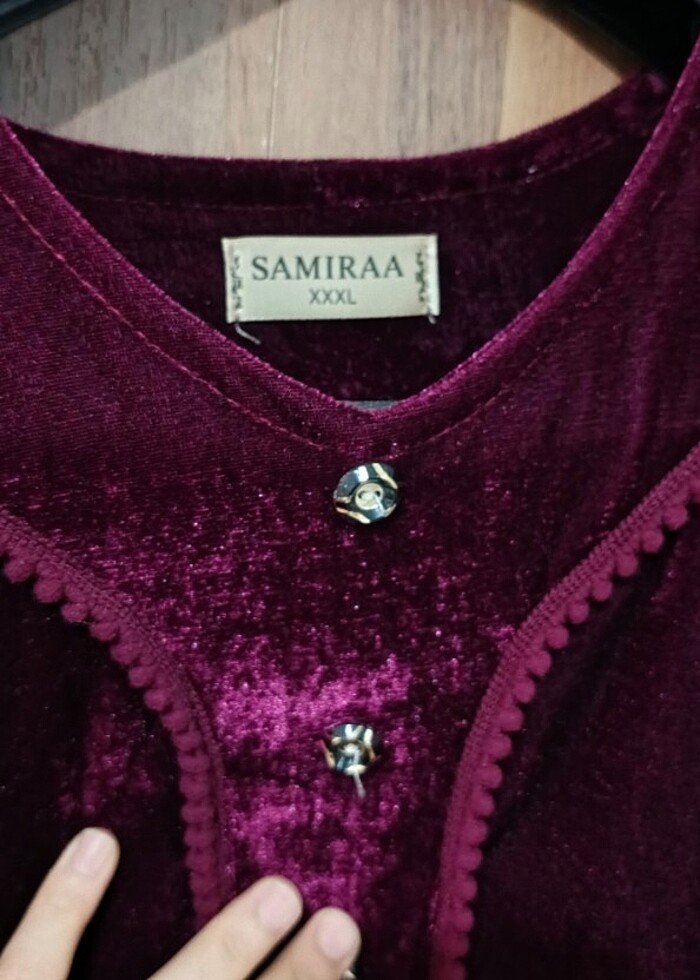 Kadife tesettür elbise - Görsel 2