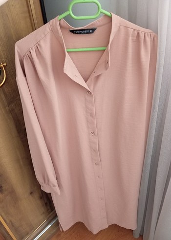 LC Waikiki Pembe Uzun Kollu Keten Tunik