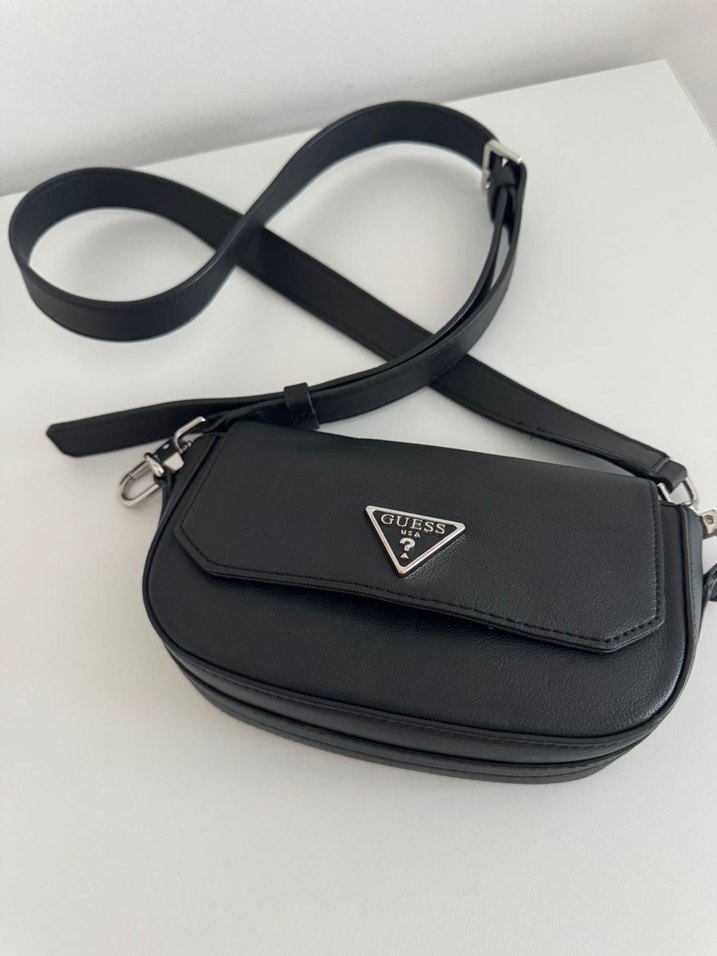 Siyah Guess Deri Kemerli Kadın Çanta - Görsel 2