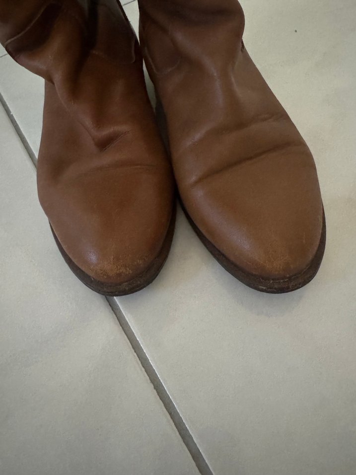 Kahverengi Deri Dizüstü Kadın Çizme - Görsel 3