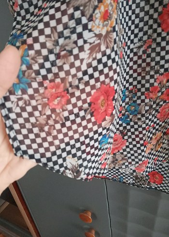 Bohem Uzun Kollu V Yaka Desenli şifon Gömlek - Görsel 4