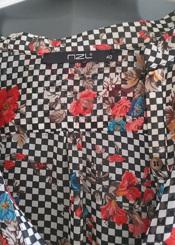 Bohem Uzun Kollu V Yaka Desenli şifon Gömlek - Görsel 3