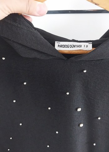 40 Beden siyah Renk taş İşlemeli Siyah Kadın Sweatshirt