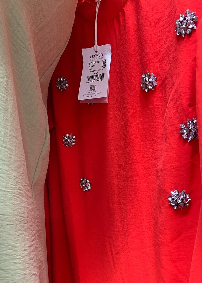 Tesettür taşlı elbise - Görsel 3