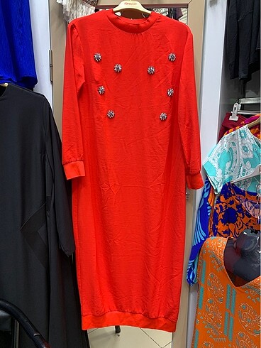 Tesettür taşlı elbise - Görsel 3