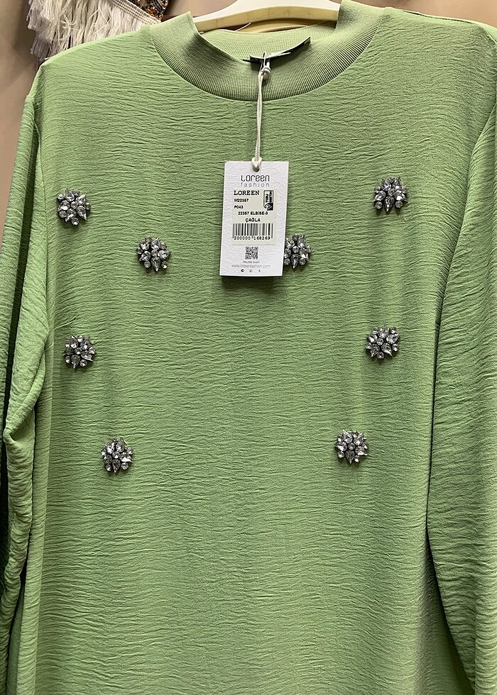 Tesettür taşlı elbise - Görsel 2