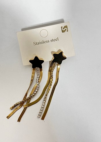 Altın Renkli Püsküllü Midi Küpe - Görsel 2