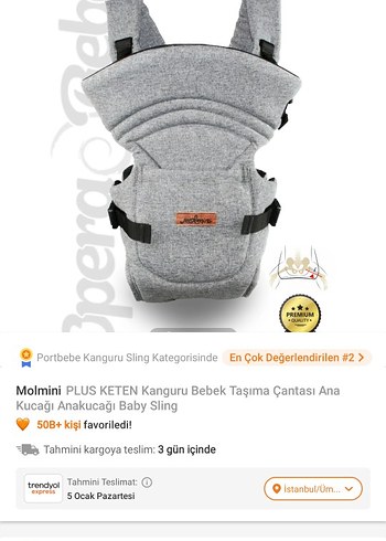 Gri Bebek Taşıyıcı Kanguru - Görsel 4