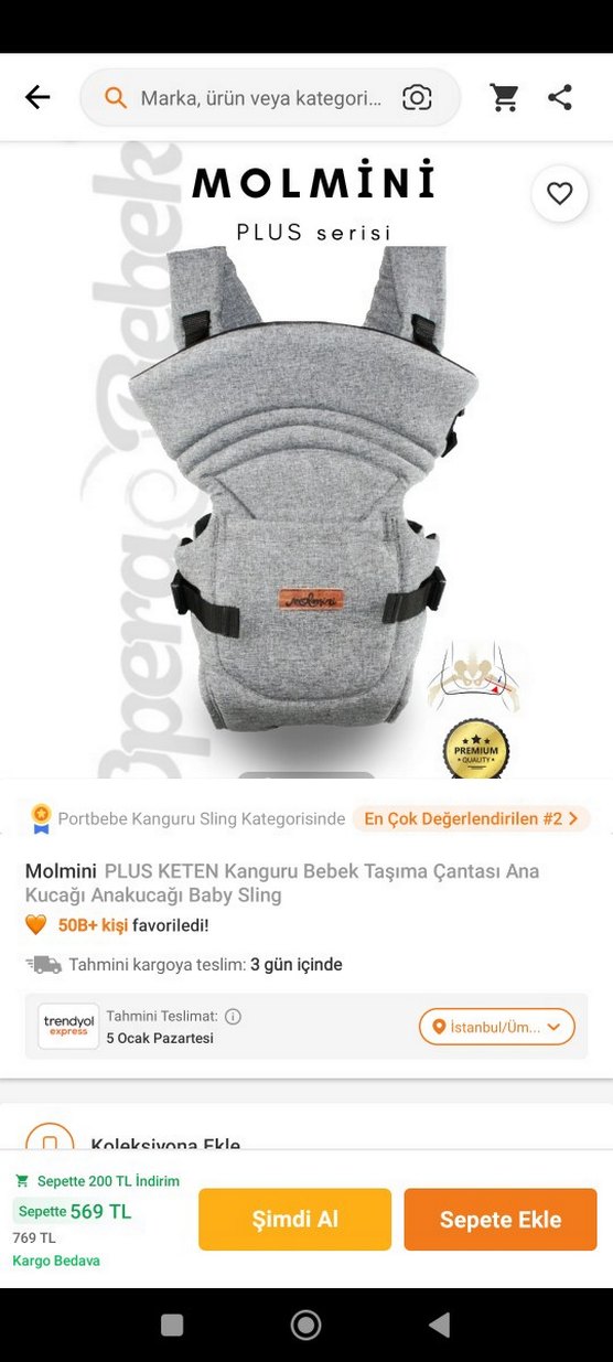 Gri Bebek Taşıyıcı Kanguru - Görsel 4