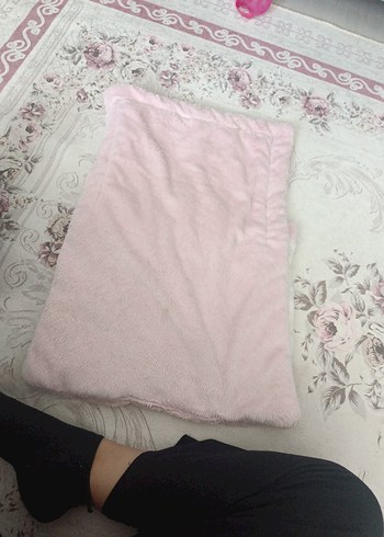 Pembe Nakışlı Bebek Peluş Battaniye - Görsel 3