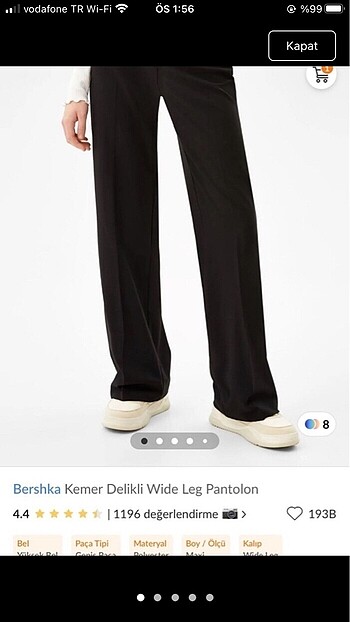 Bershka wide leg pantolon