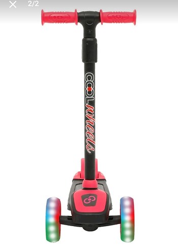 Kırmızı Çocuk Scooter'ı LED Işıklı - Görsel 2