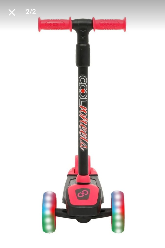 Kırmızı Çocuk Scooter'ı LED Işıklı - Görsel 2